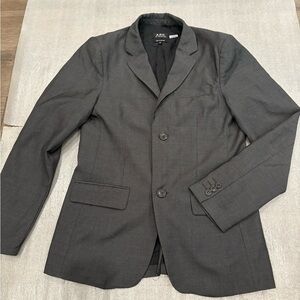 [EU44/US 34/XS]A.P.C. Charcoal Men Virgin Wool Blazer Double Button